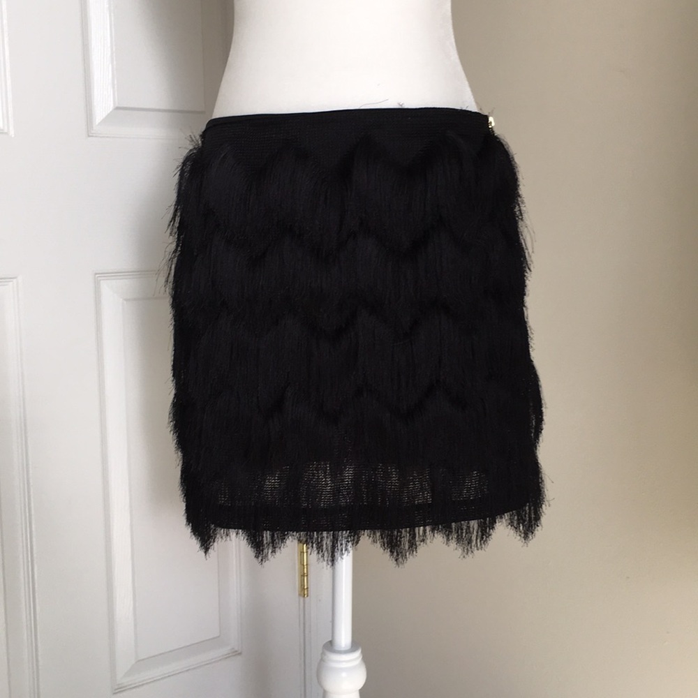 Faux feather mini skirt